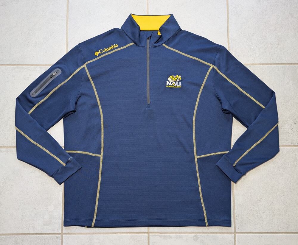 Columbia Golf Men's XL NAU Lumberjacks OmniWick 1/4 Zip Pullover Long Sleeve